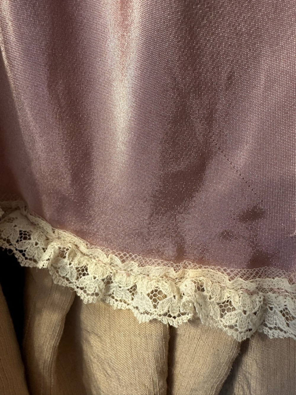 Self Esteem Blush Pink and Tan Satin Tiered Prom Dress size M - Picture 8 of 10